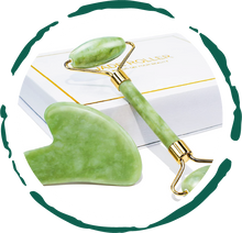 Load image into Gallery viewer, Jade Roller &amp; Gua Sha Gift Box
