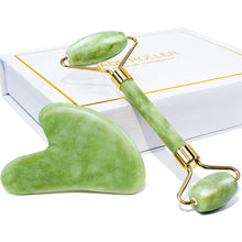 Load image into Gallery viewer, Jade Roller &amp; Gua Sha Gift Box
